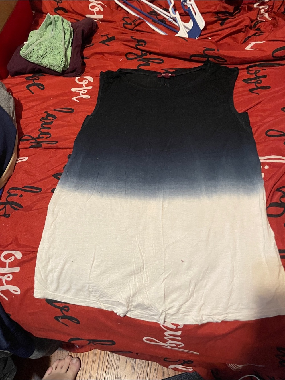 Wren Black to Cream Ombre Sleeveless Knit Tank